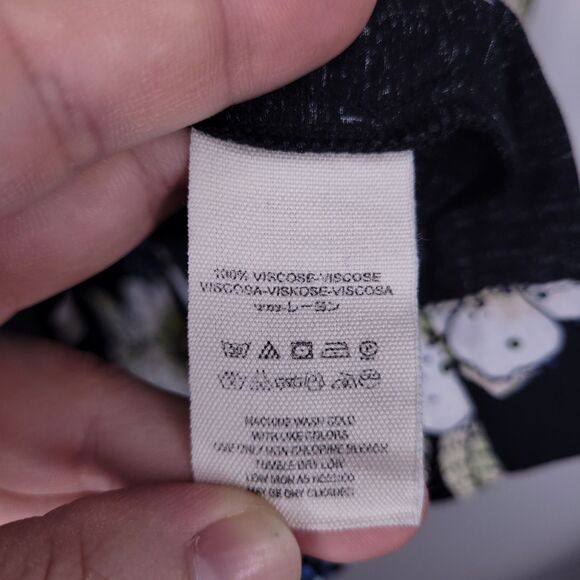 Free People Top Small Floral Black Tuscan Dreams Gathered Waist - Picture 10 of 11